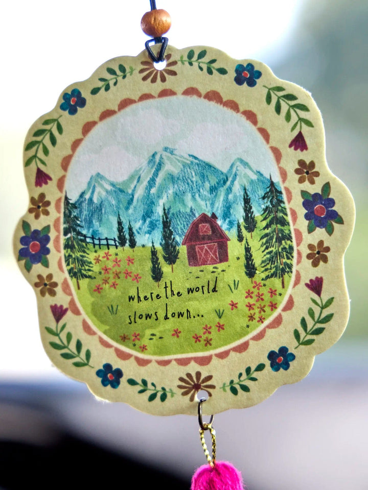 Natural Life Car Air Freshener - Where The World Slows Down Where The World Slows Down Lavender Car Air Freshener Home