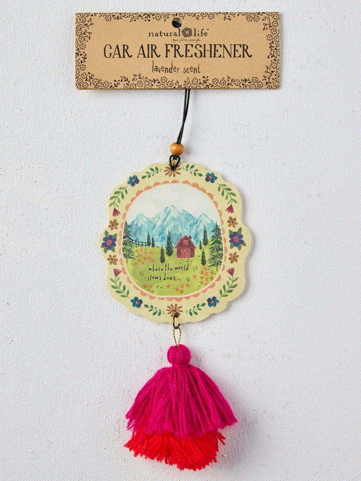 Natural Life Car Air Freshener - Where The World Slows Down Where The World Slows Down Lavender Car Air Freshener Home