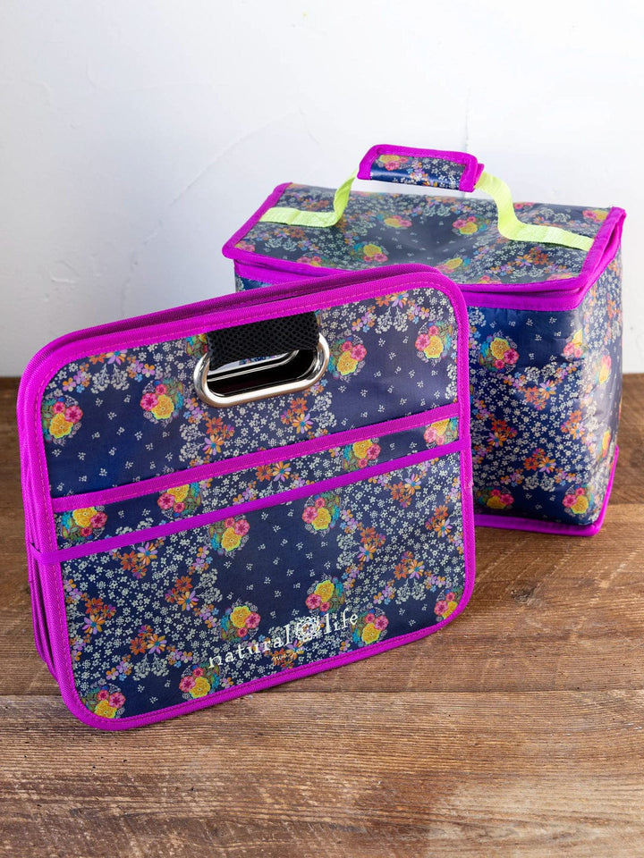 Navy Tropic Bandana Car Trunk Organizer