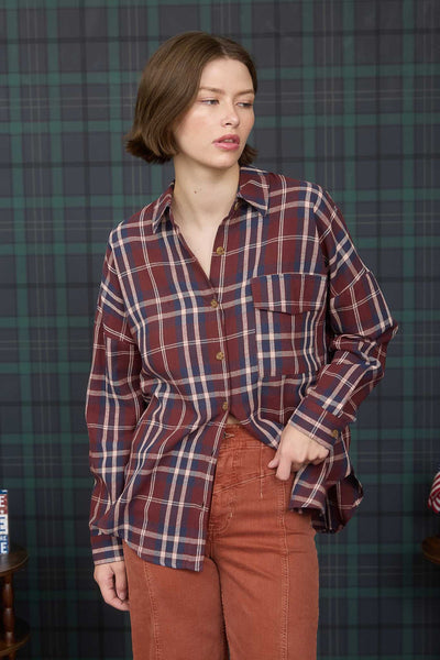 Burgundy Woods Plaid Shirt