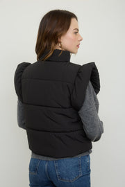 Flutter Sleeve Bow Puffer Vest