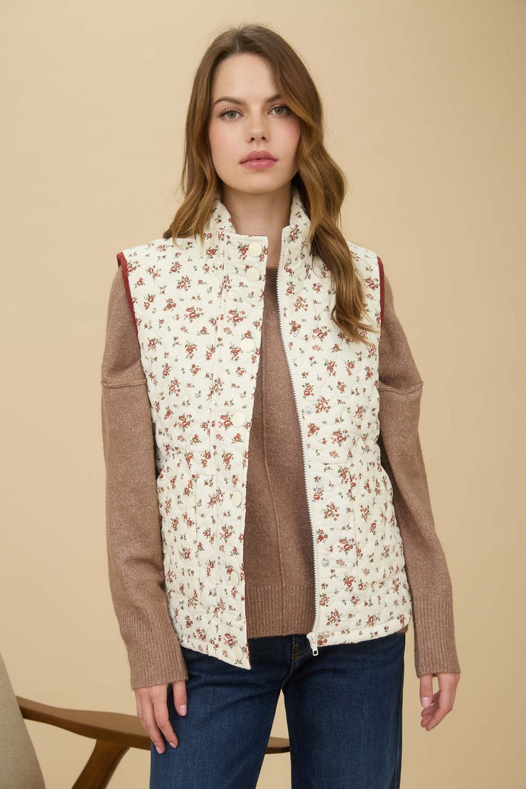 Autumn Bloom Quilted Vest