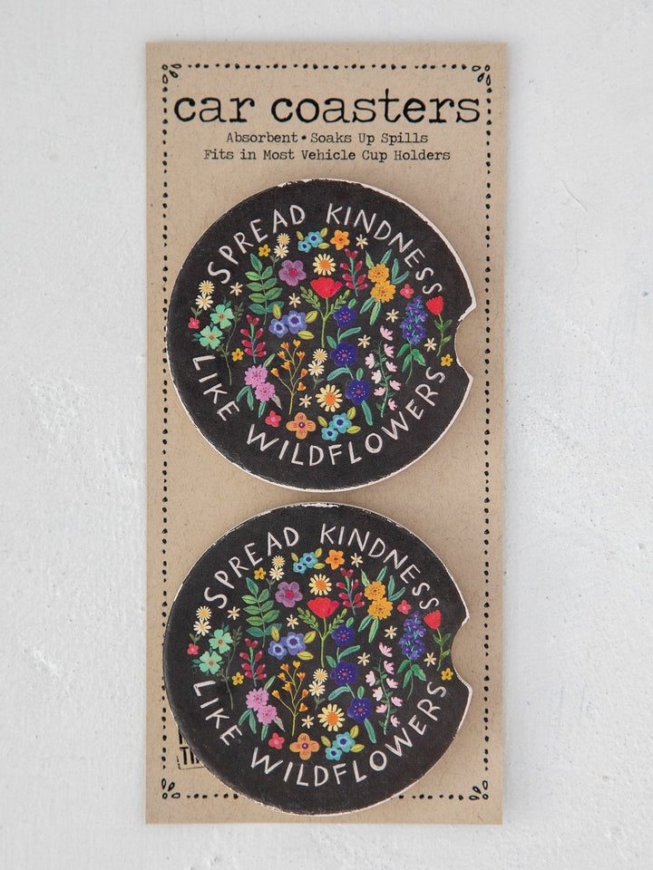 Natural Life Car Coaster Set of 2 - Spread Kindness Spread Kindness Wildflower Car Coasters – Set of 2 Home