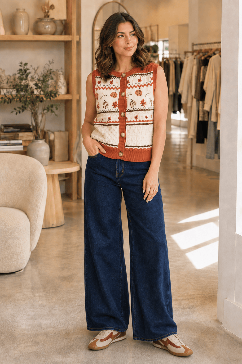 Pumpkin Patch Fair Isle Sweater Vest