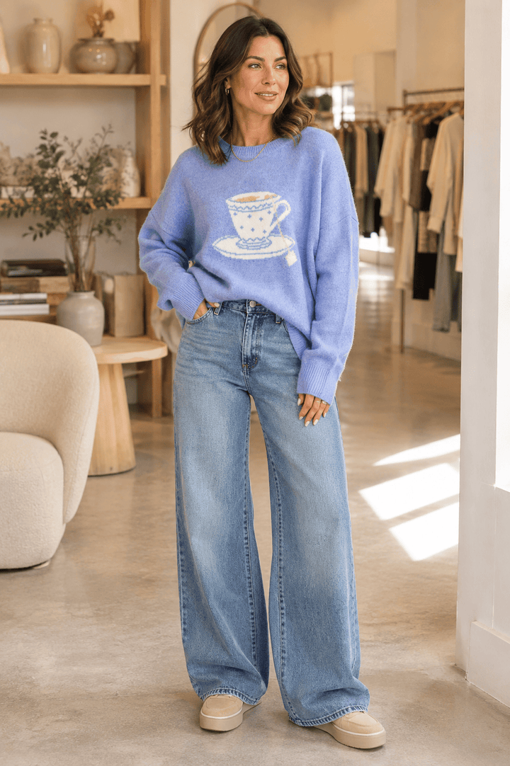 Tea Cup Crew Neck Sweater