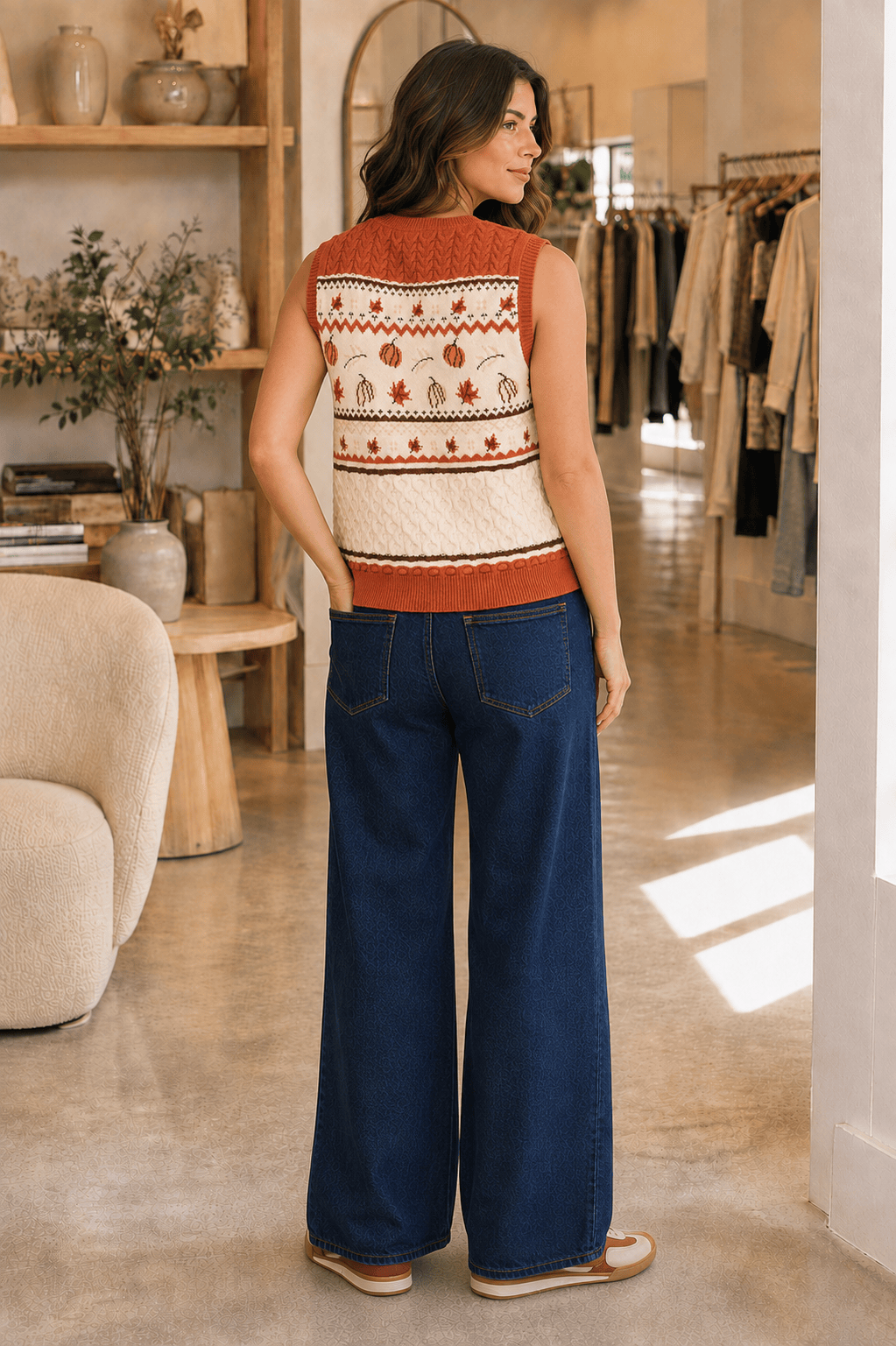 Pumpkin Patch Fair Isle Sweater Vest