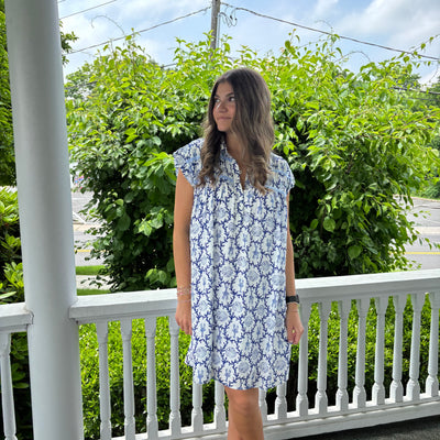 Shell Seeker Flutter Sleeve Dress