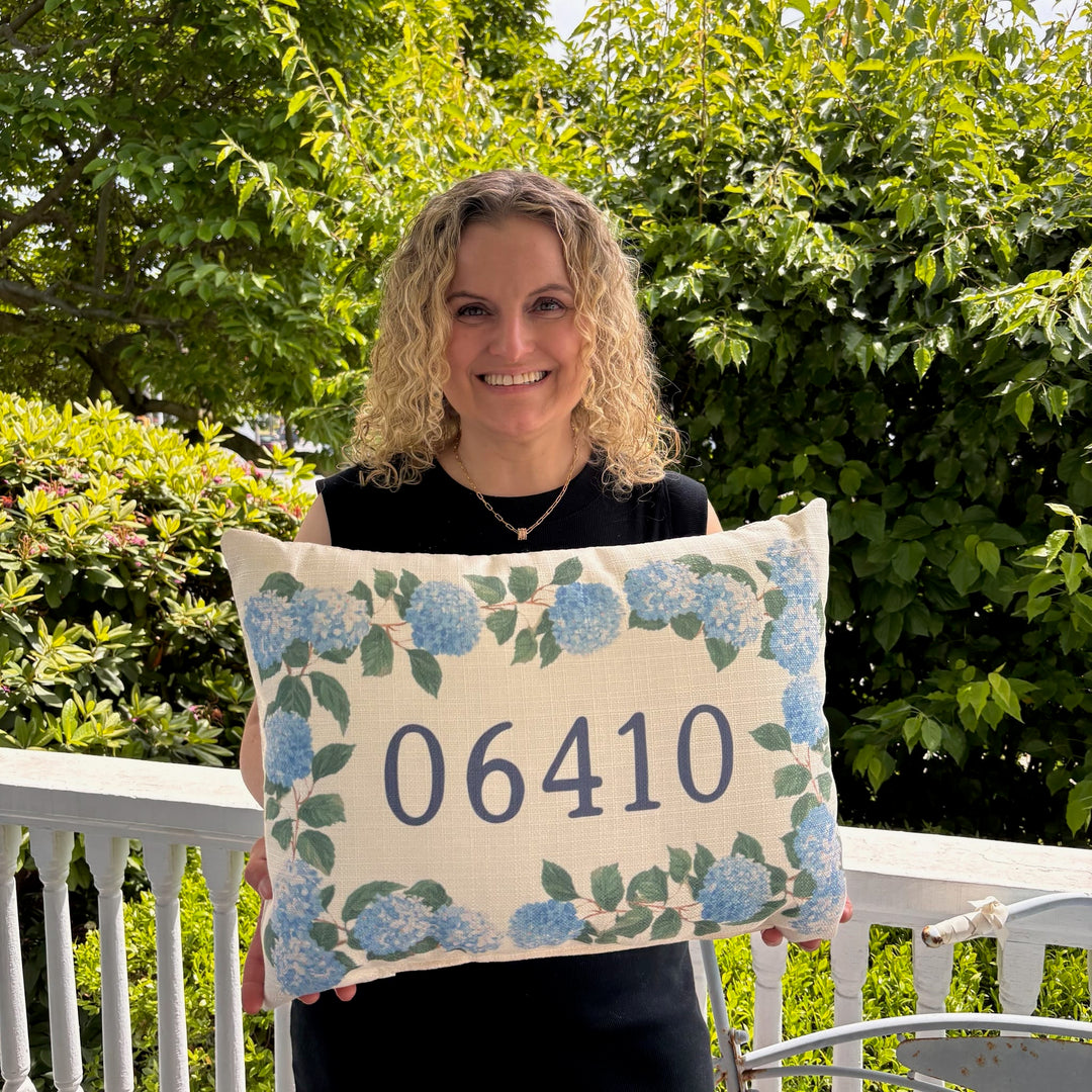 Hydrangea 06410 Zip Code Pillow