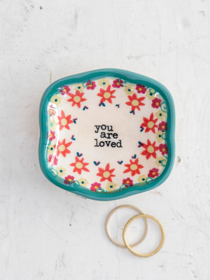 Artisan Trinket Bowl You Are So Loved You Are Loved Floral Ceramic Trinket Bowl Home