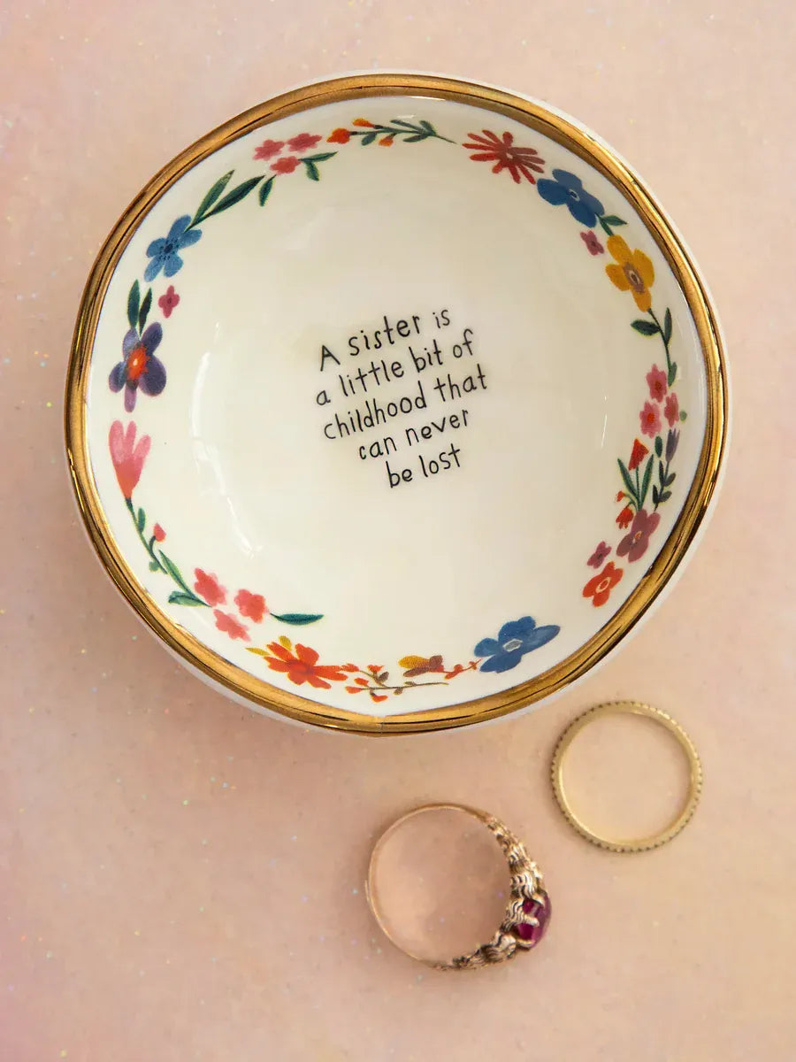 Giving Trinket Bowl Sister Childhood Sister Childhood Floral Ceramic Giving Trinket Bowl Home