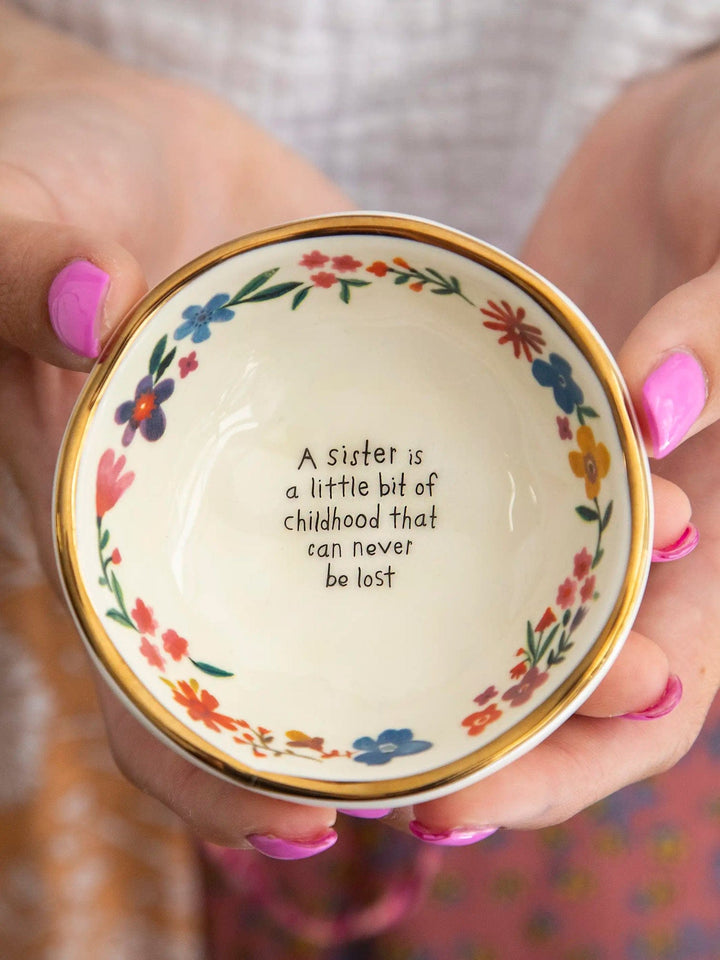 Giving Trinket Bowl Sister Childhood Sister Childhood Floral Ceramic Giving Trinket Bowl Home