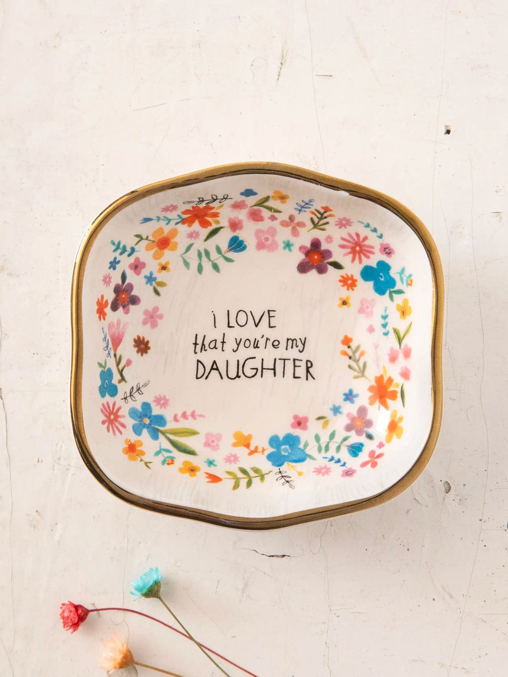 Antiqued Trinket Bowl Daughter Daughter Floral Ceramic Antiqued Trinket Bowl Home