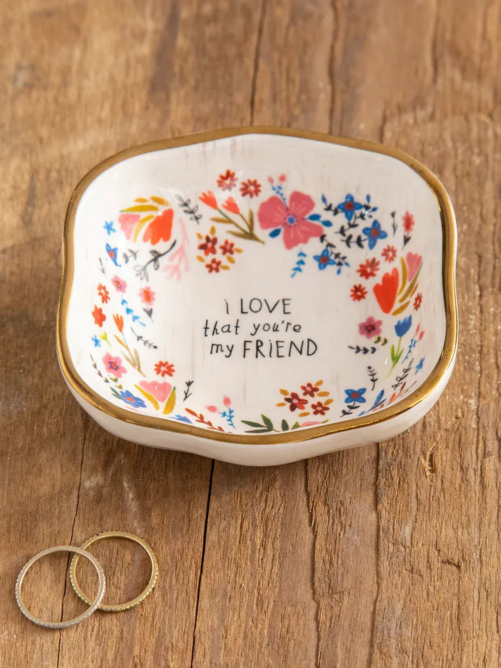 Antiqued Trinket Bowl Friend Friend Floral Ceramic Antiqued Trinket Bowl Home