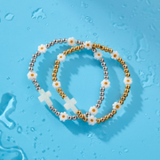 Holy Water Daisy Cross Bracelet