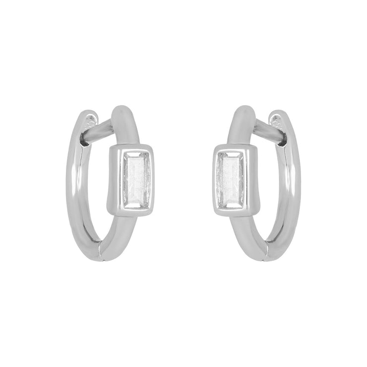 FYB Brynn Baguette Huggies -  Silver
