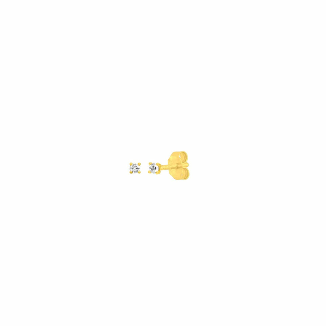 Fyb Petite CZ 2mm Stud Earrings Petite CZ 2mm Stud Earrings | Gold Silver | F.Y.B. Earrings