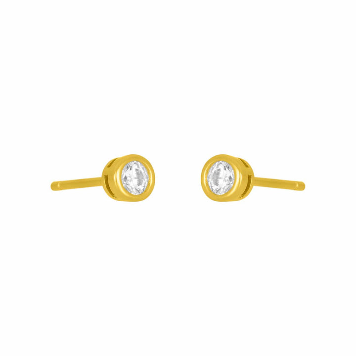 Fyb Marisol Bezel 3mm Stud Earrings Marisol Bezel 3mm CZ Stud Earrings | Gold Silver Earrings