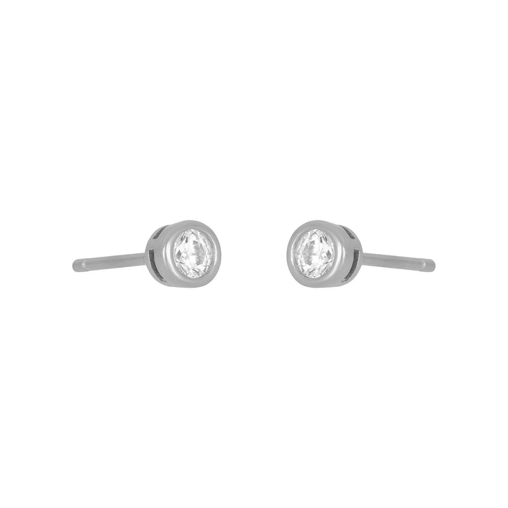 FYB Marisol Bezel Stud 3mm - Silver