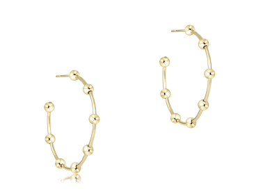 Enewton Beaded Simplicity 1.5" Post Hoop - 4mm Gold