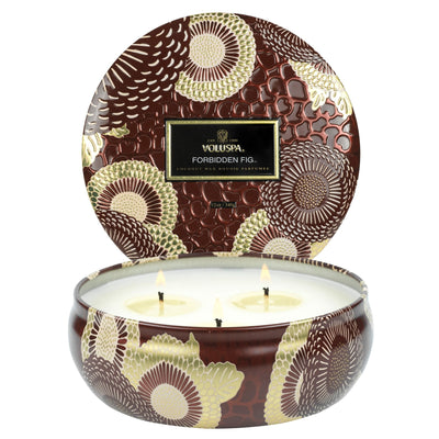 Voluspa Forbidden Fig 3 Wick Tin Candle