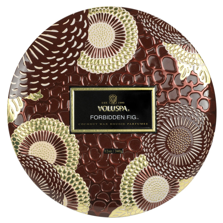 Voluspa Forbidden Fig 3 Wick Tin Candle