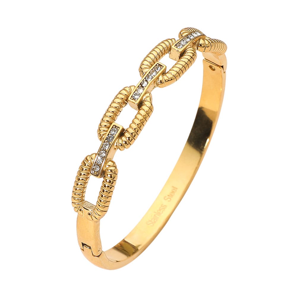 Pave Link Bar Bangle