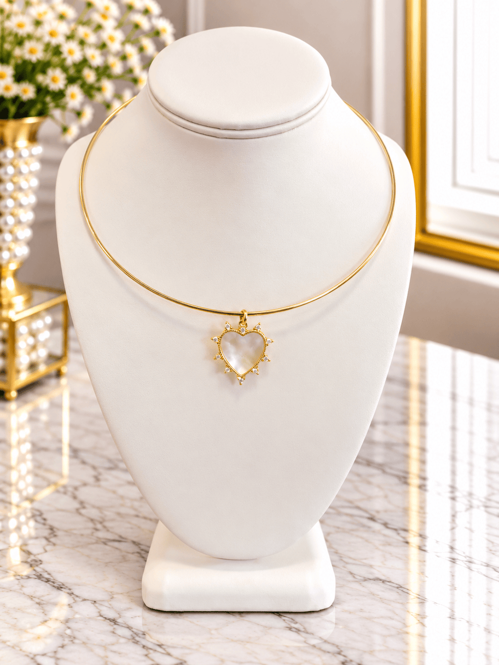 18kt Gold Plated 1.2mm Floating Collar Necklace - Pendant Bar Base 18kt Gold-Plated Floating Collar Necklace | The Red Owl Necklace