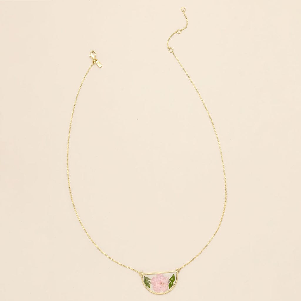 Scout Curated Wears Pressed Pink Cherry Blossom Flower Necklace
