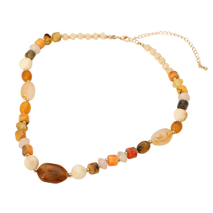 Amber Glow Beaded Necklace