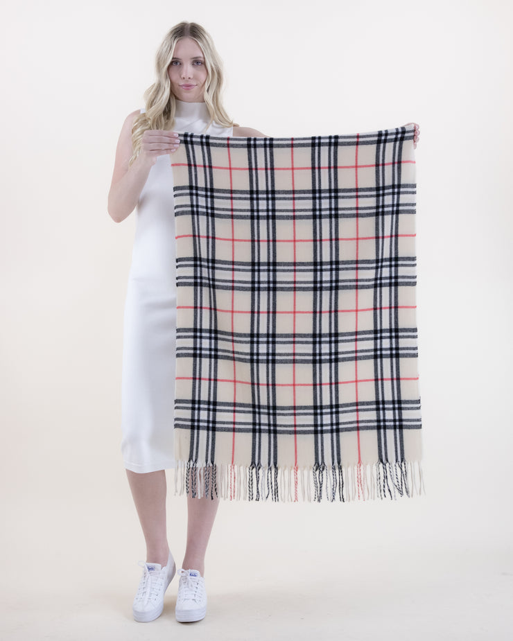 Heritage Ivory Tartan Plaid Scarf