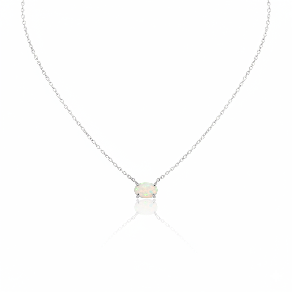Luna Opal Oval Necklace