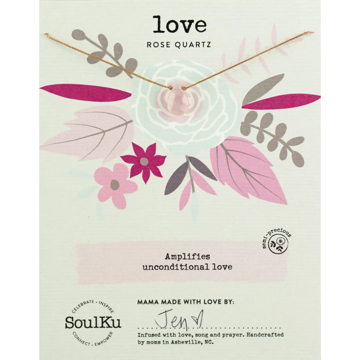 Soulku Rose Quartz Necklace for Love