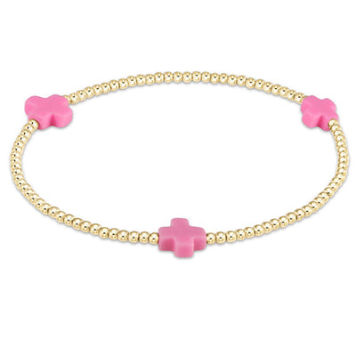 Enewton Signature 2mm Cross Bracelet Bright Pink