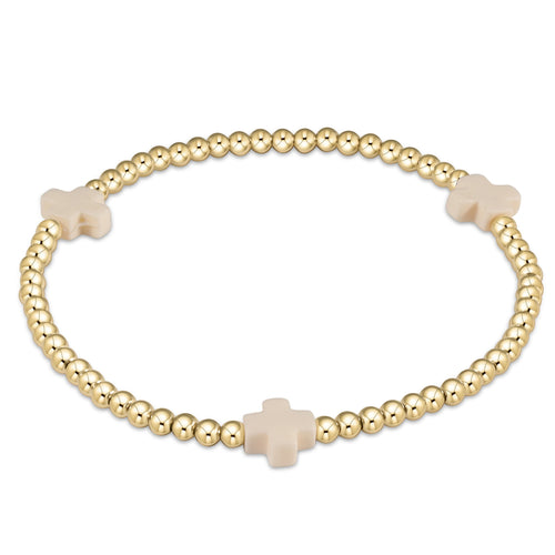 Enewton Signature Cross Off-White 3mm Bead Bracelet