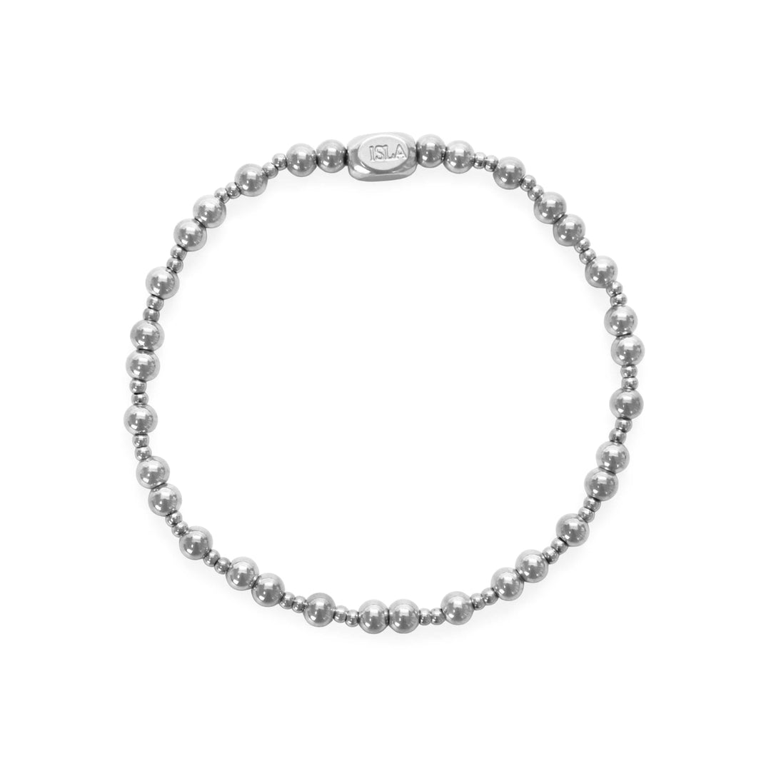Isla 24/7 Double Bubble Silver Waterproof Stretch Bracelet
