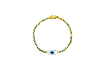 Isla Aqua Azure Pearl Eye Bracelet