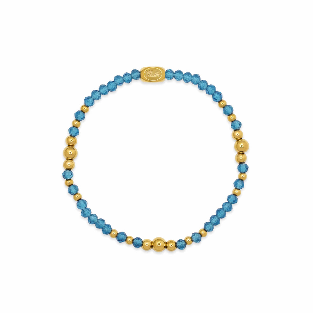 Isla Coastal Crystals Amalfi Stretch Bracelet - Turks Caicos &amp; Gold