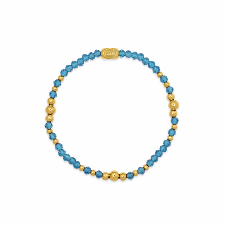 Isla Coastal Crystals Amalfi Stretch Bracelet - Turks Caicos &amp; Gold