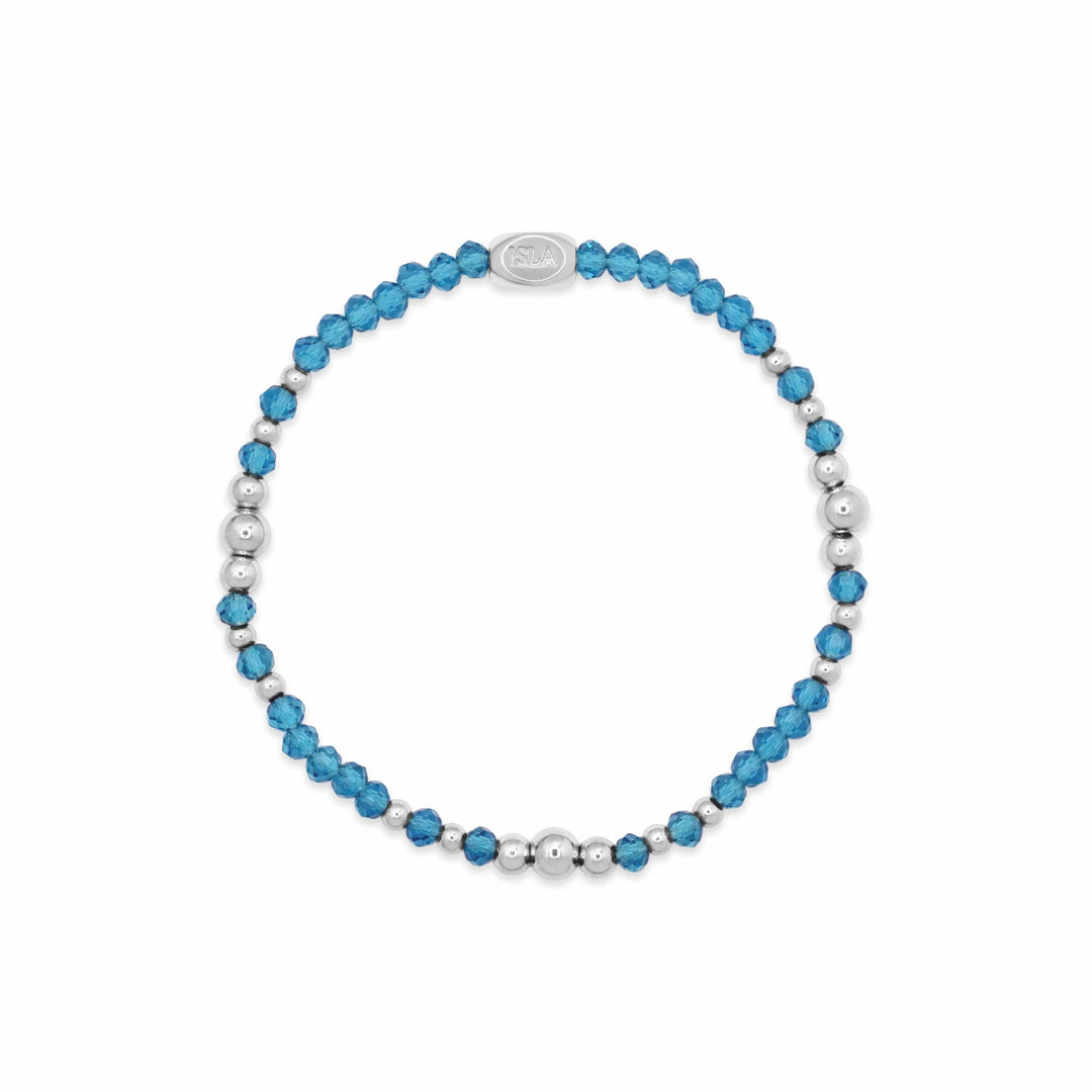 Isla Coastal Crystals Amalfi Stretch Bracelet - Turks Caicos &amp; Silver