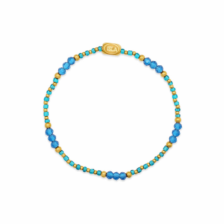 Isla Coastal Crystals Riviera Waterproof Stretch Bracelet - Turks Caicos &amp; Gold