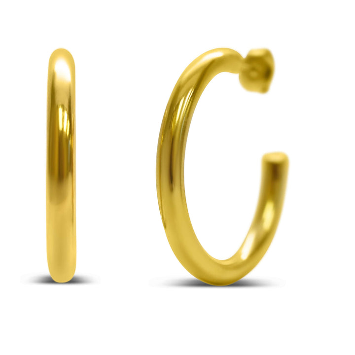 Isla Waterproof Weightless Gold Hoop Earrings – Lightweight, Tarnish-Free, 3 Sizes