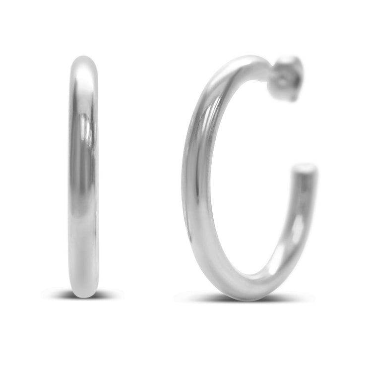 Waterproof Weightless Silver Hoops