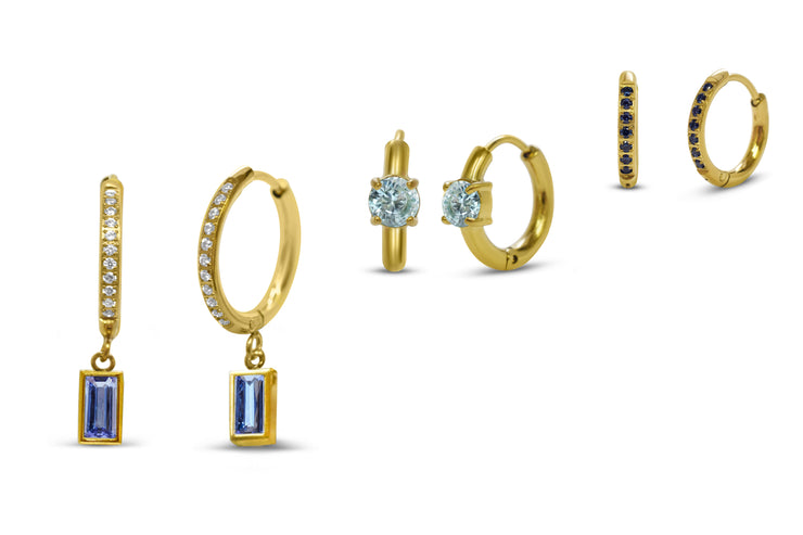 Waterproof Anacapri Bella Blues Gold Hoop Set