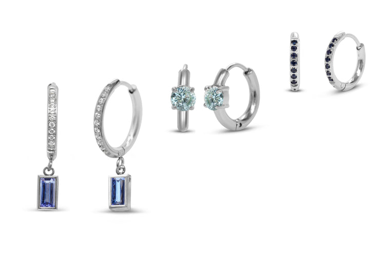 Waterproof Anacapri Bella Blues Silver Hoop Set