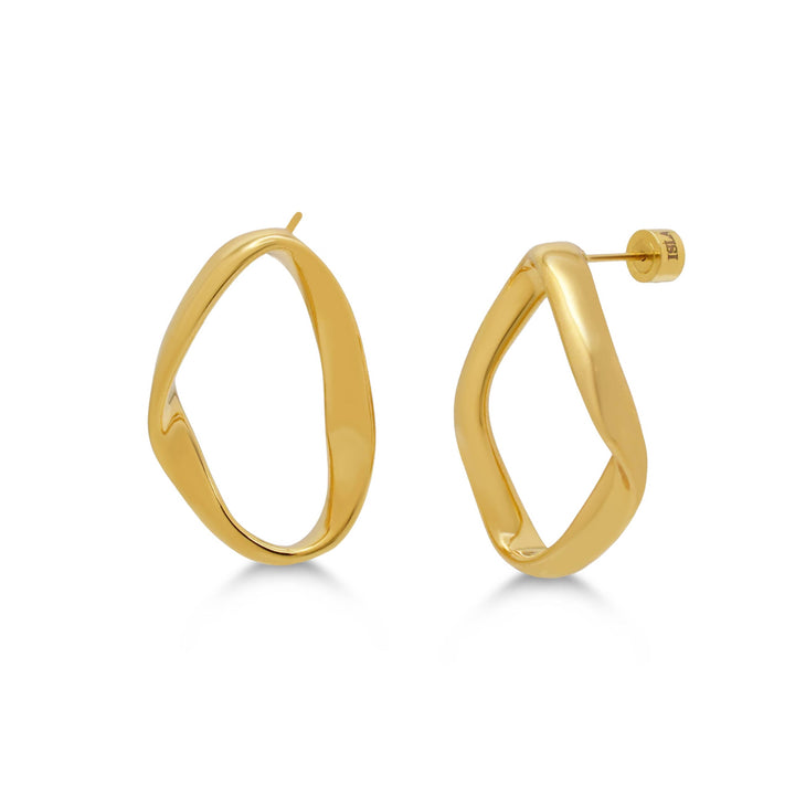 Isla “Go With the Flow” Sculptural Stud Earrings – Waterproof, Tarnish-Free