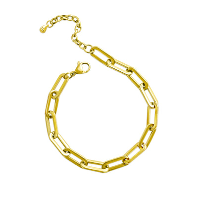 Waterproof  Every Day Paper Clip Gold Bracelet