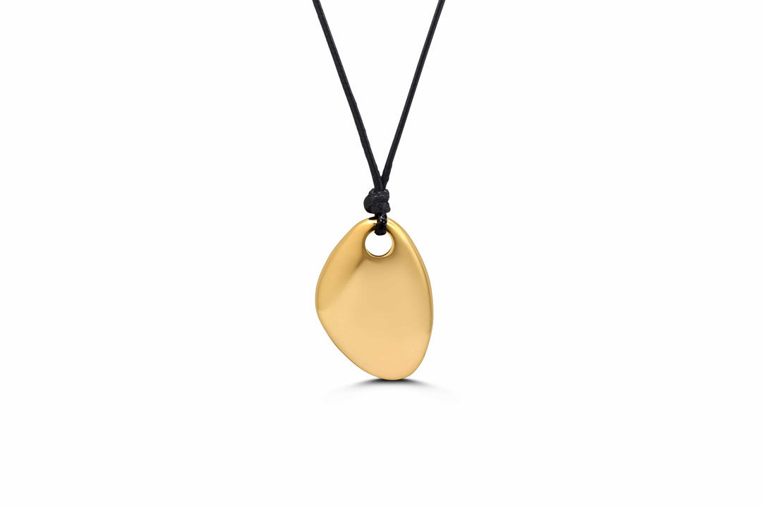 Isla Black Cord Organic Sunstone Pendant Necklace – Adjustable, Waterproof, Tarnish-Free