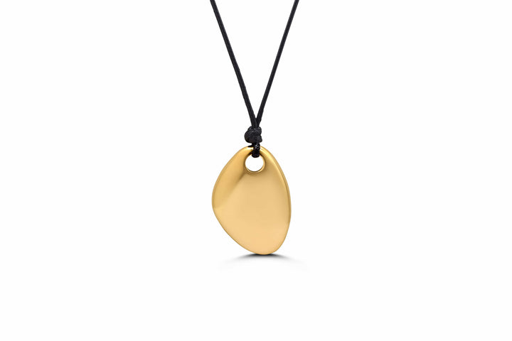 Isla Black Cord Organic Sunstone Pendant Necklace – Adjustable, Waterproof, Tarnish-Free