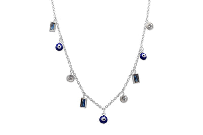 Isla Anacapri Sapphire Eye Silver Necklace