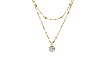 Isla Here's the Skinny Enamel Clear/White Gold Necklace